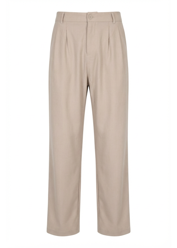  Bej Baggy Kumaş Pantolon - HWNP0026